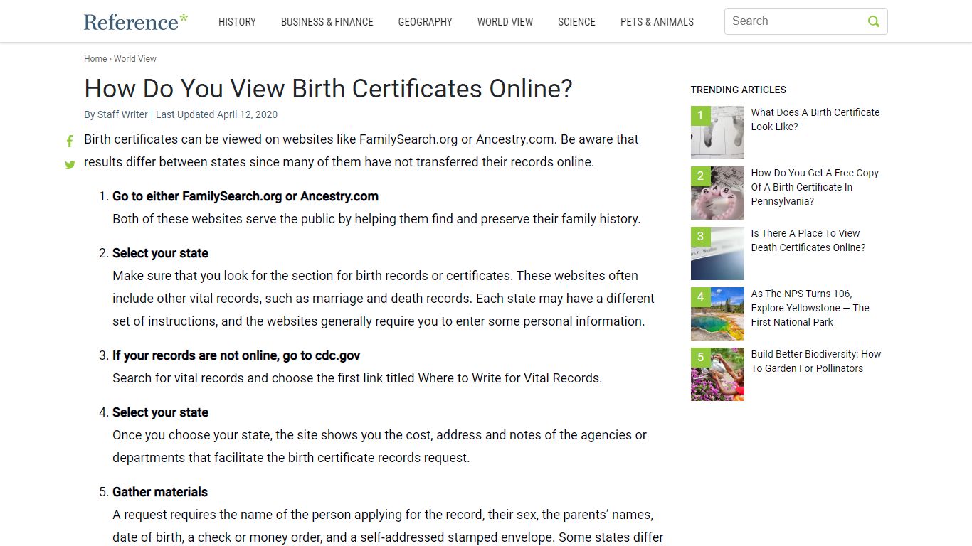How Do You View Birth Certificates Online? - Reference.com